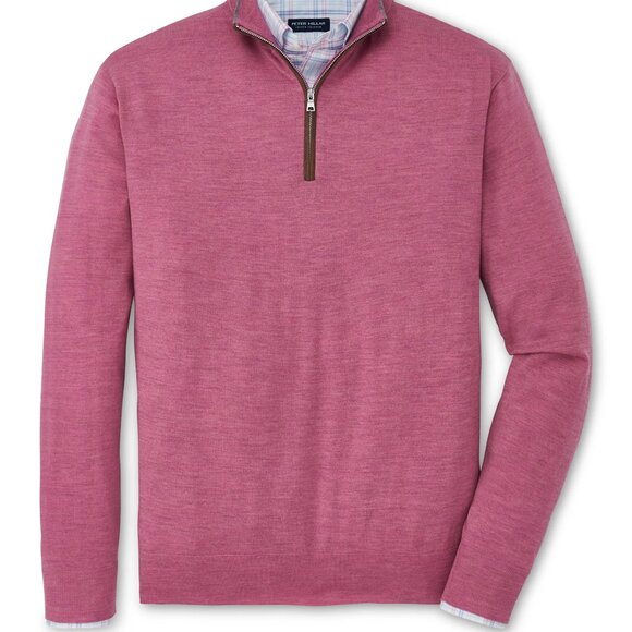 Peter Millar Men's Size XL Rosewood Excursionist Flex Quarter Zip Pullover - Picture 1 of 11